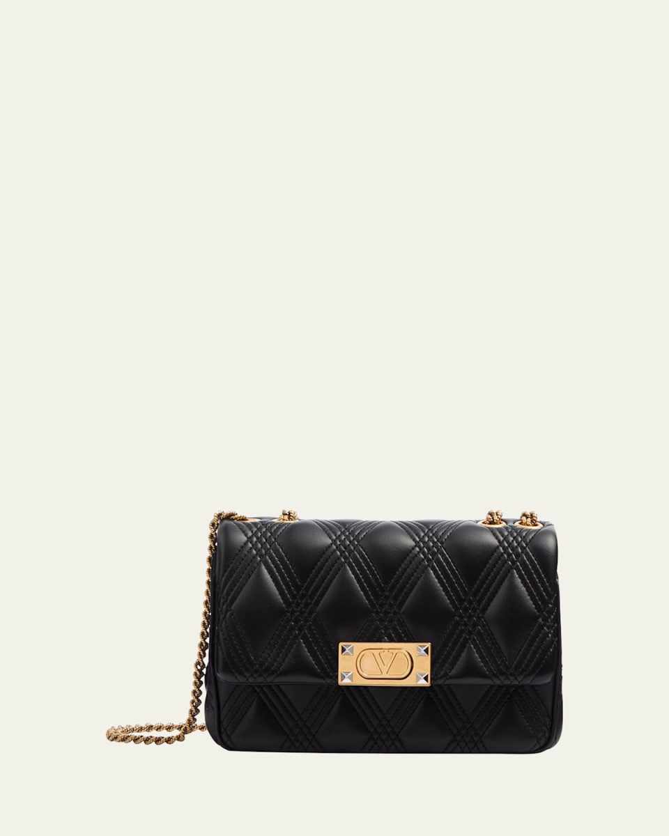 Quiltie 67 Flap Lambskin Leather Shoulder Bag